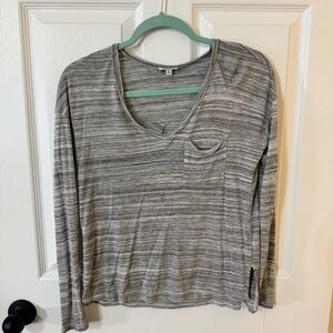 Splendid Striped Gray Long Sleeve Tee